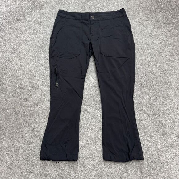 Columbia Anytime Capri Outdoor Pants Womens 2 Black Nylon Mid Rise Hiking Trek - Picture 1 of 16